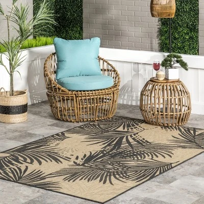 NuLOOM Kasia Areca Palm Indoor/Outdoor Patio Area Rug 1 NuLOOM Kasia Areca Palm Indoor/Outdoor Patio Area Rug