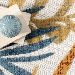 NuLOOM Flor Multi Tropical Leaves Indoor/Outdoor Patio Area Rug -Garden Furniture Store GUEST 0271badd 7310 4d7f 9f9b 5f51d6640ffc