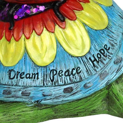 9.25" Resin Garden Turtle And Lady Bug Statue - Exhart 2 9.25" Resin Garden Turtle And Lady Bug Statue - Exhart - Image 2