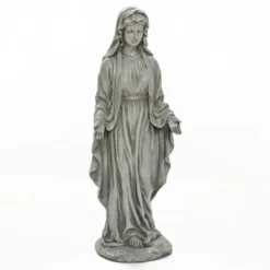LuxenHome 30.5" H Virgin Mary Indoor Outdoor Statue Garden Statues, Gray Or Ivory -Garden Furniture Store GUEST 07a8d245 52a1 4fa3 a08a b9da27920161