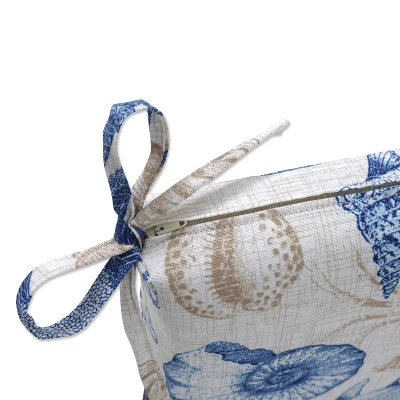 Outdoor Square Edge Seat Cushion - Sealife - Pillow Perfect 1 Outdoor Square Edge Seat Cushion - Sealife - Pillow Perfect