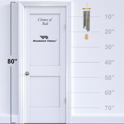 Woodstock Wind Chimes Signature Collection, Chimes Of Bali, 25'' Silver Wind Chime BWS 3 Woodstock Wind Chimes Signature Collection, Chimes Of Bali, 25'' Silver Wind Chime BWS - Image 3