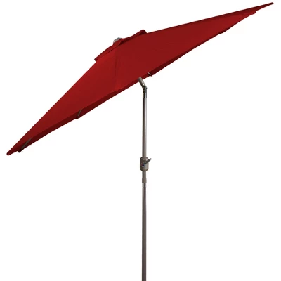 Northlight 9ft Outdoor Patio Market Umbrella With Hand Crank And Tilt, Red 4 Northlight 9ft Outdoor Patio Market Umbrella With Hand Crank And Tilt, Red - Image 4