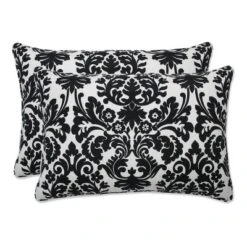 Essence Damask 2pc Rectangular Outdoor Throw Pillow Set Black - Pillow Perfect 9 Essence Damask 2pc Rectangular Outdoor Throw Pillow Set Black - Pillow Perfect -Garden Furniture Store GUEST 0a65c7ff 66c3 4d2c 8aeb e54adb5c9f6b