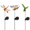3pc Butterfly, Hummingbird, And Dragonfly Solar Fiber LED Pathway Garden Stakes - Alpine Corporation