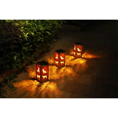 Techko Maid LED Solar 10.8" Portable Dog Cut Out Decorative Outdoor Lantern Clear 10 Techko Maid LED Solar 10.8" Portable Dog Cut Out Decorative Outdoor Lantern Clear - Image 10