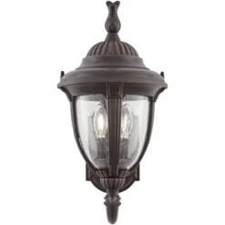 John Timberland Casa Sierra Rustic Vintage Outdoor Wall Light Fixture Bronze Upbridge 19 1/8" Clear Seedy Glass For Post Exterior Barn Deck House Yard -Garden Furniture Store GUEST 0bd6021b 3e00 4eb9 9f93 1658487a98f6