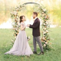 Costway Garden Arch Arbor Trellis Pergola 7.5 Ft Metal Archway For Climbing Plants Party