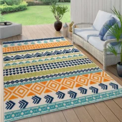 World Rug Gallery Ronda Contemporary Bohemian Indoor/Outdoor Area Rug -Garden Furniture Store GUEST 0c5bac7a 2841 4cd4 a1f1 7e8a723dfe1b