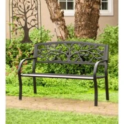 Plow & Hearth - Arched Metal Garden Trellis With Symbolic Tree Of Life Design, Weather-Resistant, Antique Copper -Garden Furniture Store GUEST 0c9a1870 ab0c 4dee ab50 881d9f41d352