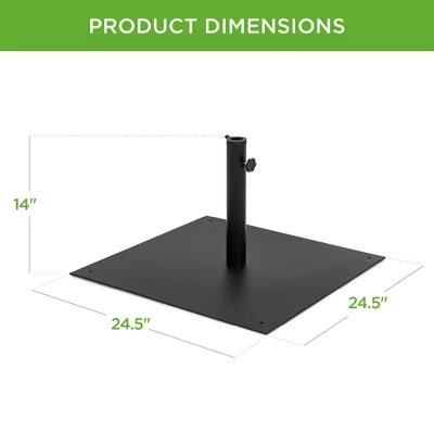 Best Choice Products 38.5lb Steel Umbrella Base, Square Patio Stand W/ Tightening Knob And Anchor Holes - Black 5 Best Choice Products 38.5lb Steel Umbrella Base, Square Patio Stand W/ Tightening Knob And Anchor Holes - Black - Image 5