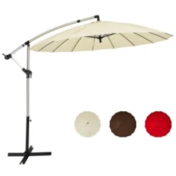 Tangkula 10 FT Patio Offset Hanging Market Umbrella Cantilever Outdoor Umbrella W/Crank & Cross Base -Garden Furniture Store GUEST 0fe99c8d cb24 4900 9097 1d60c330becf