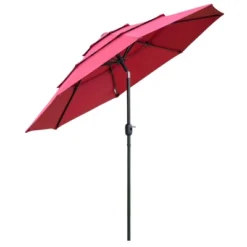Outsunny 9FT 3 Tiers Patio Umbrella Outdoor Market Umbrella With Crank, Push Button Tilt For Deck, Backyard And Lawn 15 Outsunny 9FT 3 Tiers Patio Umbrella Outdoor Market Umbrella With Crank, Push Button Tilt For Deck, Backyard And Lawn -Garden Furniture Store GUEST 103ca04e ef9d 4910 b1e2 2cc38df6335f