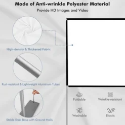 Costway 100'' Projector Screen W/ Stand 16:9 HD 4K Indoor Outdoor Projection Movie Screen -Garden Furniture Store GUEST 10c74c8d 2597 4d6b b2d1 e2e696c0cf61