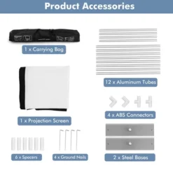 Costway 100'' Projector Screen W/ Stand 16:9 HD 4K Indoor Outdoor Projection Movie Screen -Garden Furniture Store GUEST 118cf8d2 4282 492c 8cf7 d5fe68b17c55