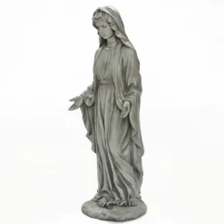 LuxenHome 30.5" H Virgin Mary Indoor Outdoor Statue Garden Statues, Gray Or Ivory -Garden Furniture Store GUEST 12cd4bda f649 4e1e bf67 989f2153d9e3