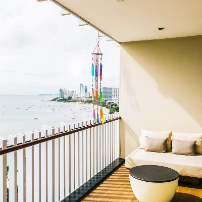 Beachcombers Colorful Glass Painted Sun Catcher Coastal Wind Chime Tropical Decor Ocean Decoration 2 Beachcombers Colorful Glass Painted Sun Catcher Coastal Wind Chime Tropical Decor Ocean Decoration - Image 2