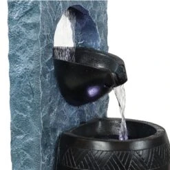 Sunnydaze Decor Sunnydaze Peaceful Rain Electric Outdoor Water Fountain - 31.75" H - Gray And Black 11 Sunnydaze Decor Sunnydaze Peaceful Rain Electric Outdoor Water Fountain - 31.75" H - Gray And Black -Garden Furniture Store GUEST 13baeb3b 1c0f 414c b03d 8f373151e7ee