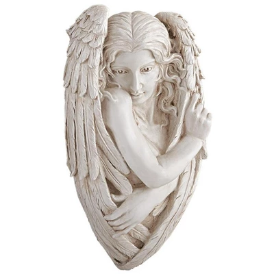 Design Toscano Tristan, The Timid Angel Wall Sculpture - Off-White 1 Design Toscano Tristan, The Timid Angel Wall Sculpture - Off-White