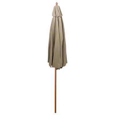 Northlight 9' Outdoor Patio Market Umbrella - Beige/Cherry Wood 3 Northlight 9' Outdoor Patio Market Umbrella - Beige/Cherry Wood - Image 3