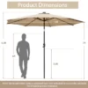 Costway 10 FT 112 LED Solar-Lighted Patio Table Market Umbrella Crank Tilt Outdoor Beige/Coffee/Navy/Wine