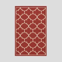 Thornhill Geometric Outdoor Rug Red/Ivory - Christopher Knight Home -Garden Furniture Store GUEST 181681b5 19c8 408e be7e 507e9c256acd