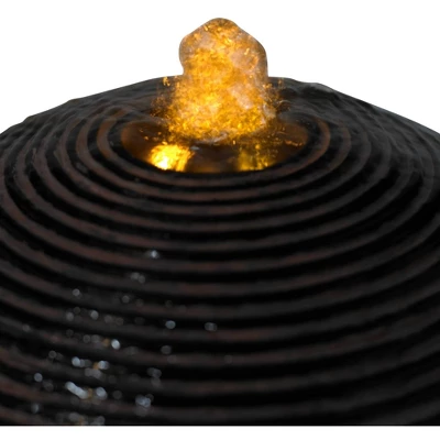 John Timberland Dark Sphere Modern Zen Bubbler Pillar Outdoor Floor Water Fountain With LED Light 30" For Yard Garden Patio Home Deck Porch Exterior 3 John Timberland Dark Sphere Modern Zen Bubbler Pillar Outdoor Floor Water Fountain With LED Light 30" For Yard Garden Patio Home Deck Porch Exterior - Image 3