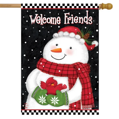 Briarwood Lane Friendly Snowman Winter House Flag Primitive Welcome Cardinal 28" X 40" 1 Briarwood Lane Friendly Snowman Winter House Flag Primitive Welcome Cardinal 28" X 40"