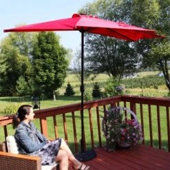 Sunnydaze Decor Sunnydaze Solar Outdoor Half Patio Umbrella With LED Lights And Crank - 9' 21 Sunnydaze Decor Sunnydaze Solar Outdoor Half Patio Umbrella With LED Lights And Crank - 9' -Garden Furniture Store GUEST 1b121f77 57af 4f02 a16d bb1faff6667f