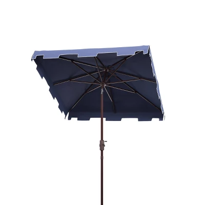 7.5' Square Zimmerman Market Umbrella Navy/White - Safavieh 2 7.5' Square Zimmerman Market Umbrella Navy/White - Safavieh - Image 2