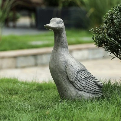 LuxenHome 18" Gray MgO Duck Garden Statue 1 LuxenHome 18" Gray MgO Duck Garden Statue