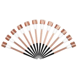 Nature Spring Set Of 12 Stainless Steel Solar Path Lights - 12.2", Bronze