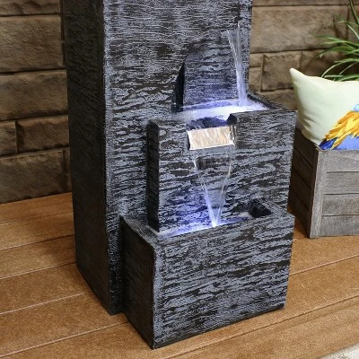 Sunnydaze Decor Sunnydaze 32"H Electric Polyresin Cascading Tower Tiered Outdoor Water Fountain With LED Lights 6 Sunnydaze Decor Sunnydaze 32"H Electric Polyresin Cascading Tower Tiered Outdoor Water Fountain With LED Lights - Image 6