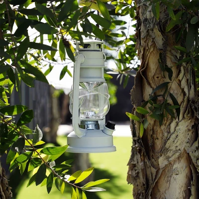 Indoor/Outdoor Hurricane Lantern With LED Lights And Timer Cool White - Alpine Corporation 3 Indoor/Outdoor Hurricane Lantern With LED Lights And Timer Cool White - Alpine Corporation - Image 3