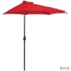 Sunnydaze Decor Sunnydaze Solar Outdoor Half Patio Umbrella With LED Lights And Crank - 9'