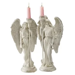 Design Toscano Angels Of Virtue Sculptural Candleholders - Off-White