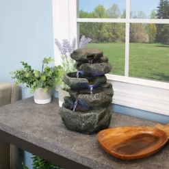 Sunnydaze Decor Sunnydaze Indoor Home Decorative Relaxing Stacked Rocks Tabletop Water Fountain With LED Lights - 10" 14 Sunnydaze Decor Sunnydaze Indoor Home Decorative Relaxing Stacked Rocks Tabletop Water Fountain With LED Lights - 10" -Garden Furniture Store GUEST 208a607d 9566 4210 bc41 89f62179fe0e