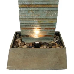 Sunnydaze Decor Sunnydaze 49"H Electric Spiraling Slate Outdoor Water Fountain With LED Lights -Garden Furniture Store GUEST 214981ad 9adf 4894 8199 5bed44ce5ca6