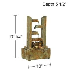 John Timberland Zigzag Zen Modern Cascading Indoor Tabletop Water Fountain With Light 17 1/4" For Table Office Desk Home Bedroom House Living Room -Garden Furniture Store GUEST 21ef27ef cf09 4beb 93e6 127200073494