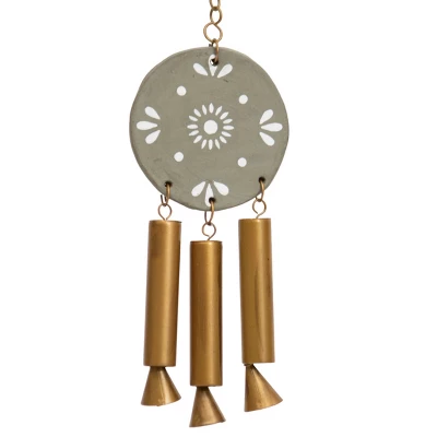 Gray Terracotta & Metal Wall Hanging - Foreside Home & Garden 1 Gray Terracotta & Metal Wall Hanging - Foreside Home & Garden