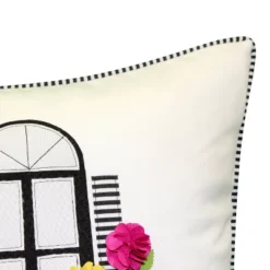 28" X 14" Dimensional Flowers Home Decorative Patio Throw Pillow - Edie@Home -Garden Furniture Store GUEST 242cefc2 41e8 43ab a42c 07d834ad528c