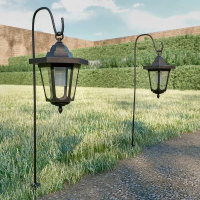 Hanging Solar Coach Lights- 26" Outdoor Lighting With Hanging Hooks For Garden, Path, Landscape, Patio, Driveway, Walkway- Set Of 2 By Nature Spring 4 Hanging Solar Coach Lights- 26" Outdoor Lighting With Hanging Hooks For Garden, Path, Landscape, Patio, Driveway, Walkway- Set Of 2 By Nature Spring - Image 4