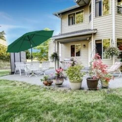 Nature Spring 10' Auto-Tilt Hand-Crank Patio Umbrella - Hunter Green Color -Garden Furniture Store GUEST 25ef1f8f f062 460e 9382 9d2cc6c77767