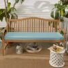 55"x18" Outdura Indoor/Outdoor Bench Cushion Aqua - Sorra Home
