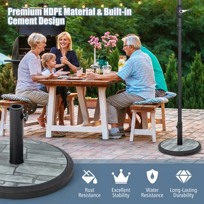 Costway 19'' Patio 35 LBS Round Umbrella Base Stand Holder 1.4''-1.9'' Market Table Outdoor 6 Costway 19'' Patio 35 LBS Round Umbrella Base Stand Holder 1.4''-1.9'' Market Table Outdoor - Image 6