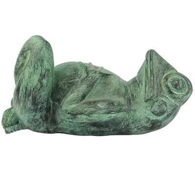 Design Toscano Spitting Lazy Frog Emerald Verde Cast Bronze Garden Statue 3 Design Toscano Spitting Lazy Frog Emerald Verde Cast Bronze Garden Statue - Image 3