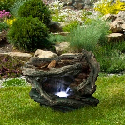 Northlight 31" LED Woodland Grotto With Stones Outdoor Garden Water Fountain 1 Northlight 31" LED Woodland Grotto With Stones Outdoor Garden Water Fountain