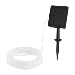 Nature Spring Outdoor Solar Rope Light - Solar-Powered Cable String - 100 Lights With 8 Modes For Patio, Backyard, Garden, 38.65', Warm White