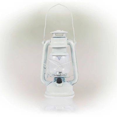 Indoor/Outdoor Hurricane Lantern With LED Lights And Timer Cool White - Alpine Corporation 2 Indoor/Outdoor Hurricane Lantern With LED Lights And Timer Cool White - Alpine Corporation - Image 2