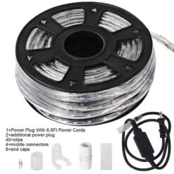 Costway 100' 2 Wire LED Rope Light Christmas Decorative Party In/Outdoor 110V Warm White -Garden Furniture Store GUEST 2be6f237 245e 4873 9a07 972db94e124e